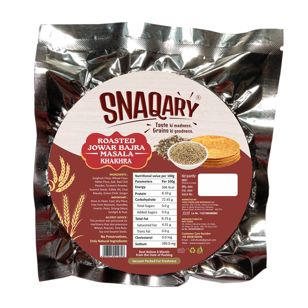 Jowar Bajra Masala Khakhra (Pack of 4 / 8)